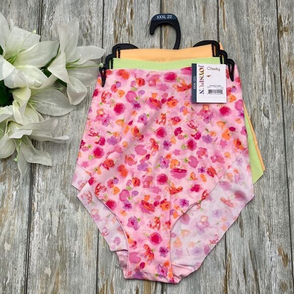 Women's No Show Cheeky Panties Underwear 2, 3-Pack, Size XXXL - Picture 2 of 6